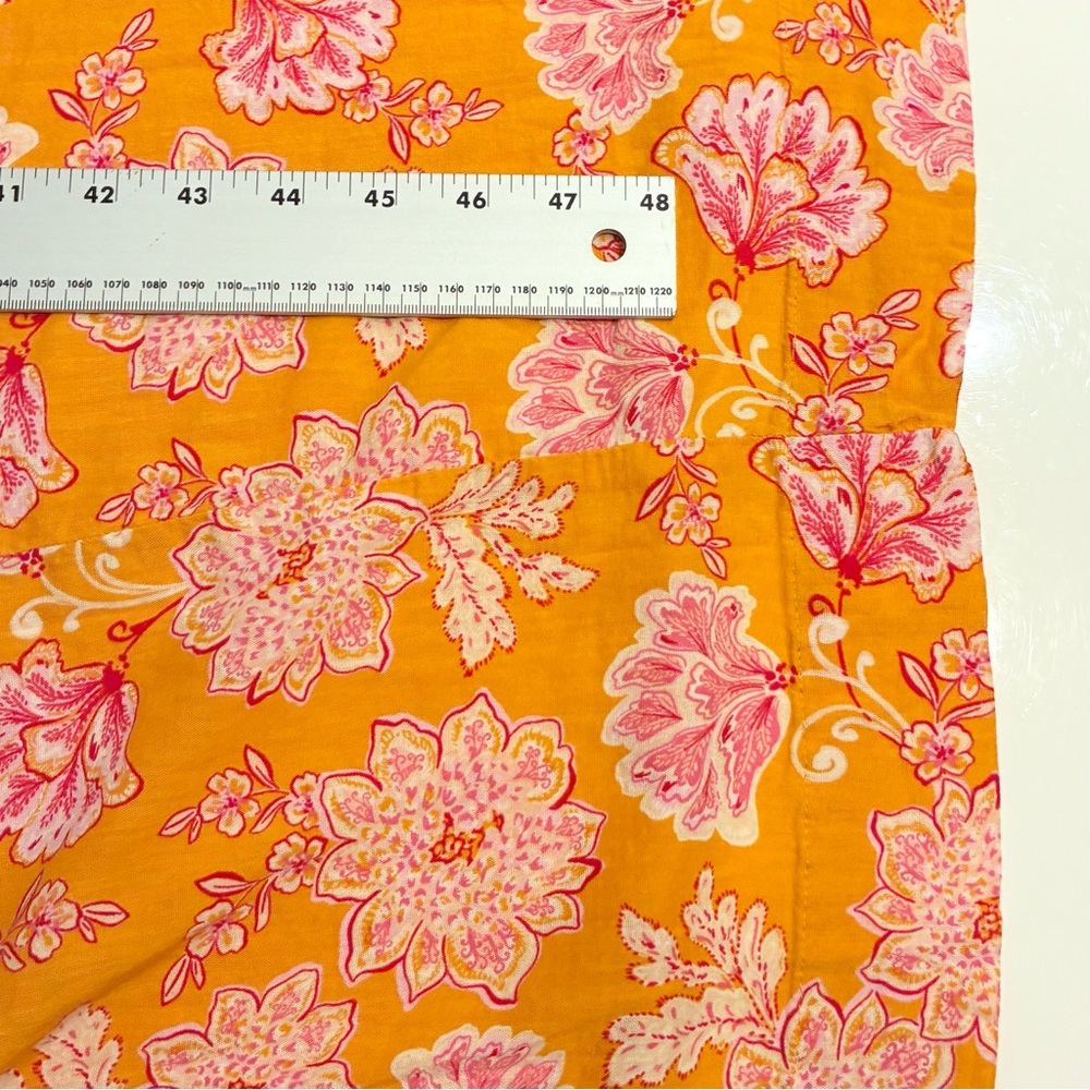 Old Navy Orange Floral A-Line Tie Straps Dress L Tropical Vacay Summer Resort - Picture 8 of 8
